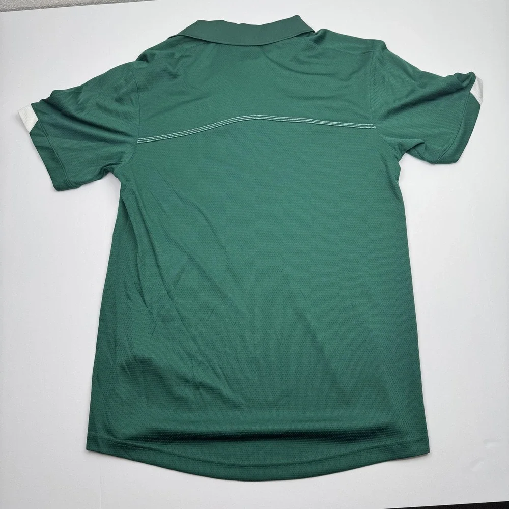 Baylor Bears Shirt Polo Mens Medium Green NCAA Basketball Adidas Short Sleeve